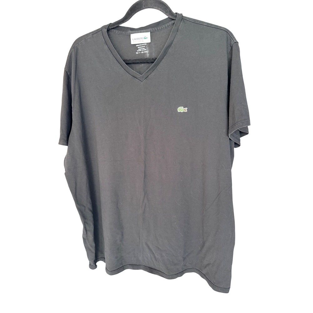 Lacoste V-Neck Pima Cotton T-Shirt Bundle 2pk Black Size XXL